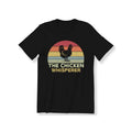 Summer Round Neck Short Sleeved Top Black, Vibrant Sunset Rooster Print, Casual and Versatile