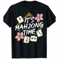 Vibrant Mahjong Themed Graphic Tee for Men Women, Cute Mahjong Tile Short Sleeve T-Shirt, Casual Street Style Crew Neck Top for Game Lover Gift