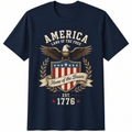 1776-2026 Patriotic Eagle Shield Graphic T-Shirt, American 250th Anniversary Celebration Tee for Men and Women