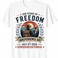 250 Years of Freedom Independence Day 2026 Outdoor T-Shirt, Patriotic USA July 4th Semiquincentennial Graphic Tee for Men Women