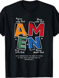 Agree With God Move With God End With God Never Doubt God Christian Faith Graphic Tee for Men Women, Prayer Power Short Sleeve T-Shirt, Casual Crew Neck Top for Church Gift