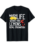 When Life Gives You Lemons Boil Crawfish Graphic T-Shirt, Unisex Cotton Crew Neck Short Sleeve Tee, Funny Seafood Lover Casual Novelty Shirt, Gift For Crawfish Fans