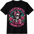 Caffeinated Moms Club Funny Coffee Mom Shirt for Women, Mama Graphic Tee, Mom Life T-Shirt, Cute Mother's Day Gift for Mom, Trendy Casual Short Sleeve Graphic Top