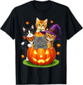 Cute Kittens Pumpkin Halloween Spooky Season Unisex T-Shirt