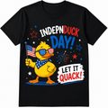 Funny Duck 4th of July Independence Day Shirt, INDEPEN DUCK Patriotic USA Flag Graphic Tee, Let It Quack Novelty Humor T-Shirt Gift for Men Women
