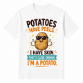 Funny Potato Graphic T-Shirt for Men Women, Basically A Potato Food Pun Shirt, Humorous Meme Tee, Potato Lover Gift, Funny Foodie Shirt, Vegetable Humor Novelty Graphic T-Shirt