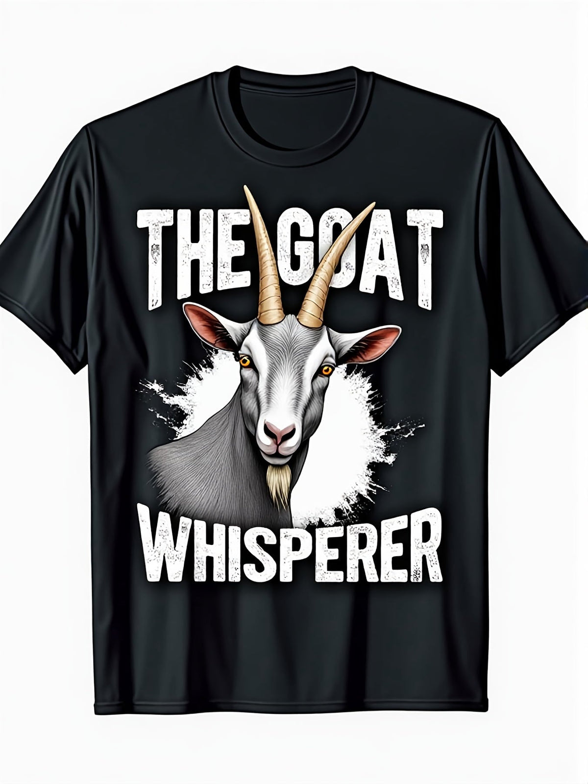 The Goat Whisperer Vintage Goat Portrait Graphic Short Sleeve T-Shirt, Unisex Crew Neck Cotton Tee, All Season Farm Animal Top, Novelty Gift For Goat Owners, Farmers And Livestock Lovers
