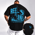 REEL IT IN Fishing Shirt for Men, Live for the Catch Bass Fishing Graphic Tee, Fisherman Gift for Dad Husband Grandpa, Angler T-Shirt, Lake Life Boat Life Outdoor Fishing Lover Gift