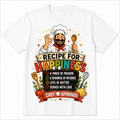 Recipe for Happiness Chef Graphic T-Shirt for Men Women, Funny Cooking Shirt with Kitchen Recipe Design, Food Lover Graphic Tee, Casual Short Sleeve Gift for Chefs and Home Cooks