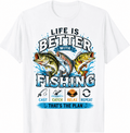 Things I Do In My Spare Time Fishing T-Shirt for Men Funny Fishing Graphic Tee Bass Trout Angler Shirt Fisherman Gift Idea Outdoor Sports Lake River Fishing Lover Tee