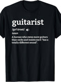 Guitarist Definition Funny Music Lover Graphic Tee for Men Women, Guitar Player Humor Short Sleeve T-Shirt, Casual Crew Neck Top for Musician Gift