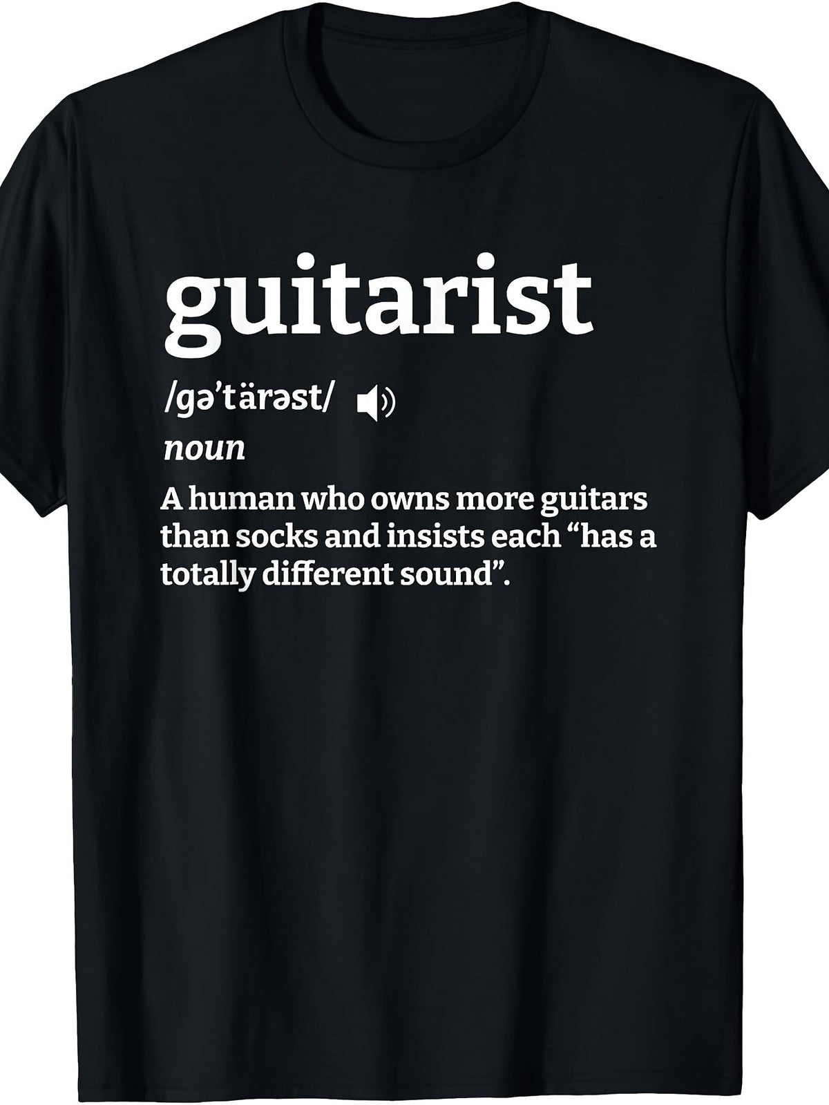 Guitarist Definition Funny Music Lover Graphic Tee for Men Women, Guitar Player Humor Short Sleeve T-Shirt, Casual Crew Neck Top for Musician Gift