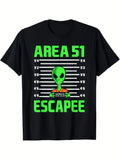 Area 51 Alien UFO Conspiracy Theory T-Shirt for Men Women, Funny Suitable for Halloween & Themed Costume Short Sleeve T-Shirt, Casual Crew Neck Top for Halloween Gift