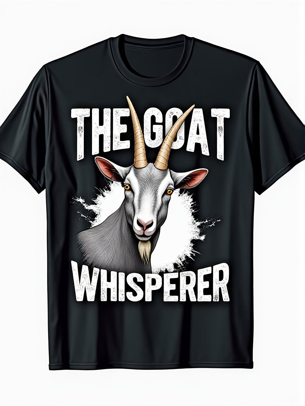 The Goat Whisperer Vintage Goat Portrait Graphic Short Sleeve T-Shirt, Unisex Crew Neck Cotton Tee, All Season Farm Animal Top, Novelty Gift For Goat Owners, Farmers And Livestock Lovers